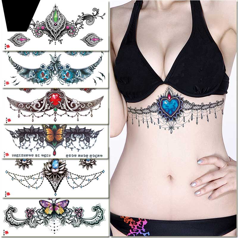 8 Sheet Navel Chest Waist Scar Cover Stretch Mark Tattoo Sticker