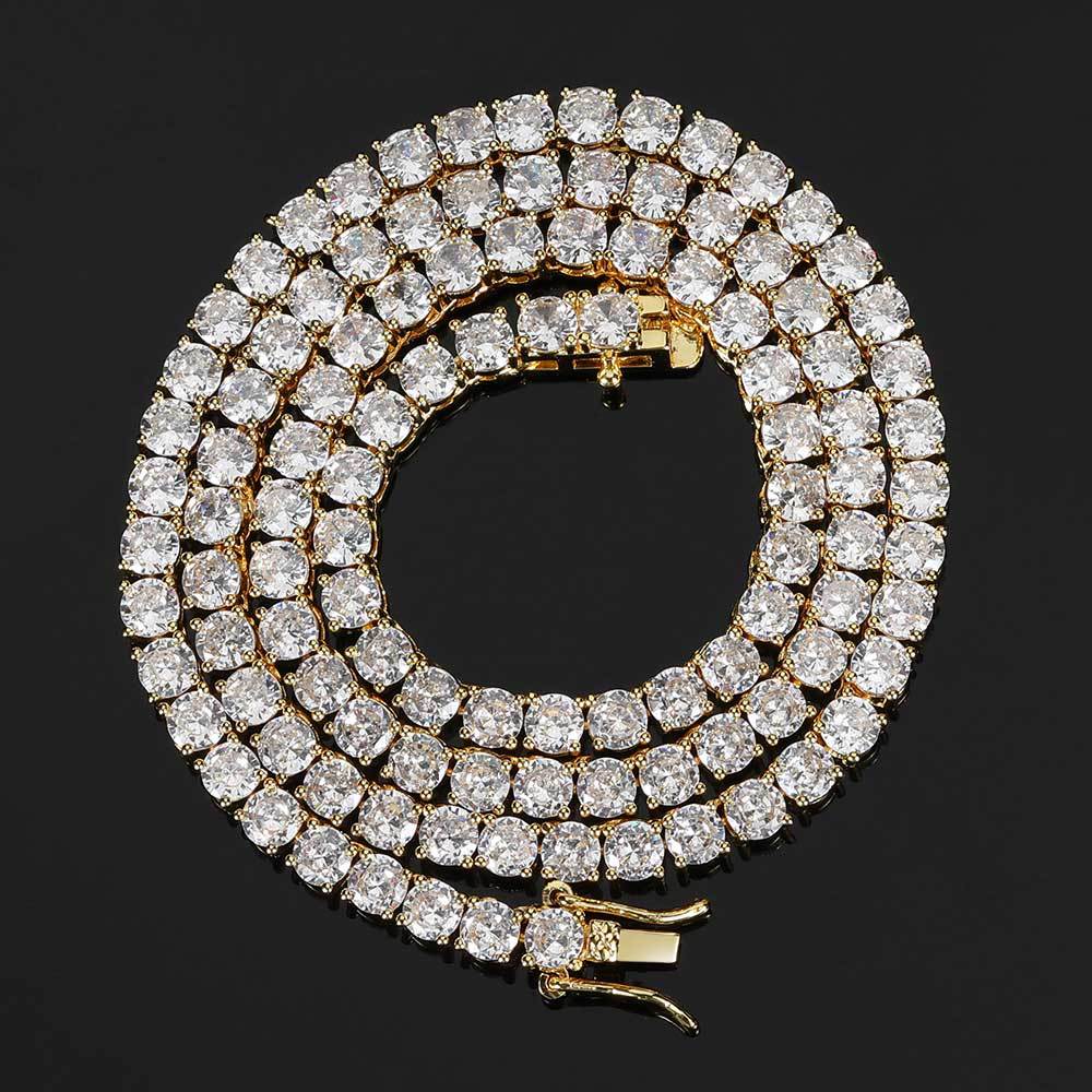 Men's Bold Hip Hop Style Cubic Zirconia Full Pavé Chain Necklace Men's Bold Hip Hop Style Cubic Zirconia Full Pavé Chain Necklace