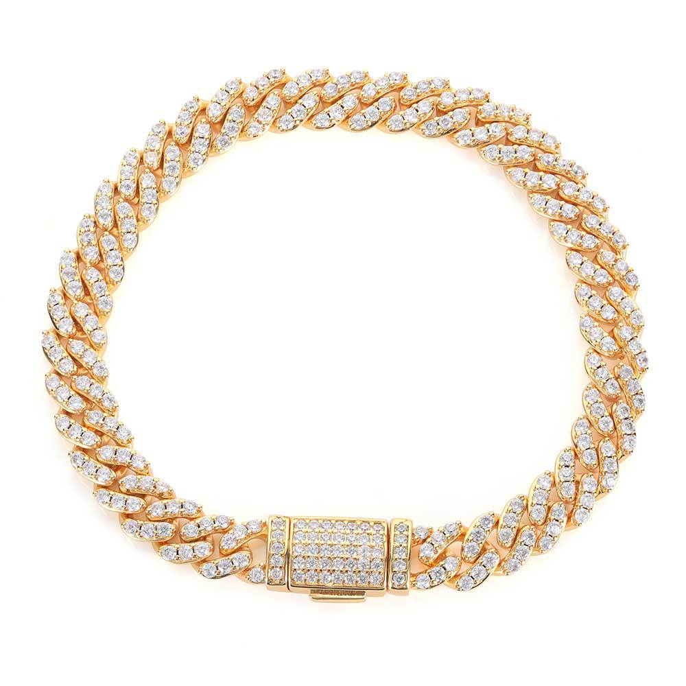 Luxury Golden Iced Cuban Chain Bracelet Luxury Golden Iced Cuban Chain Bracelet
