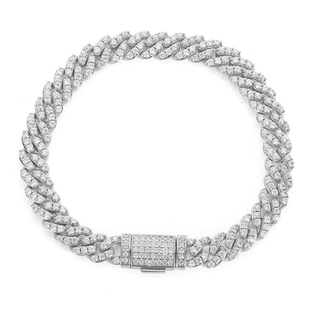 Luxury White Golden Iced Cuban Chain Hip Hop Bracelet Luxury White Golden Iced Cuban Chain Hip Hop Bracelet