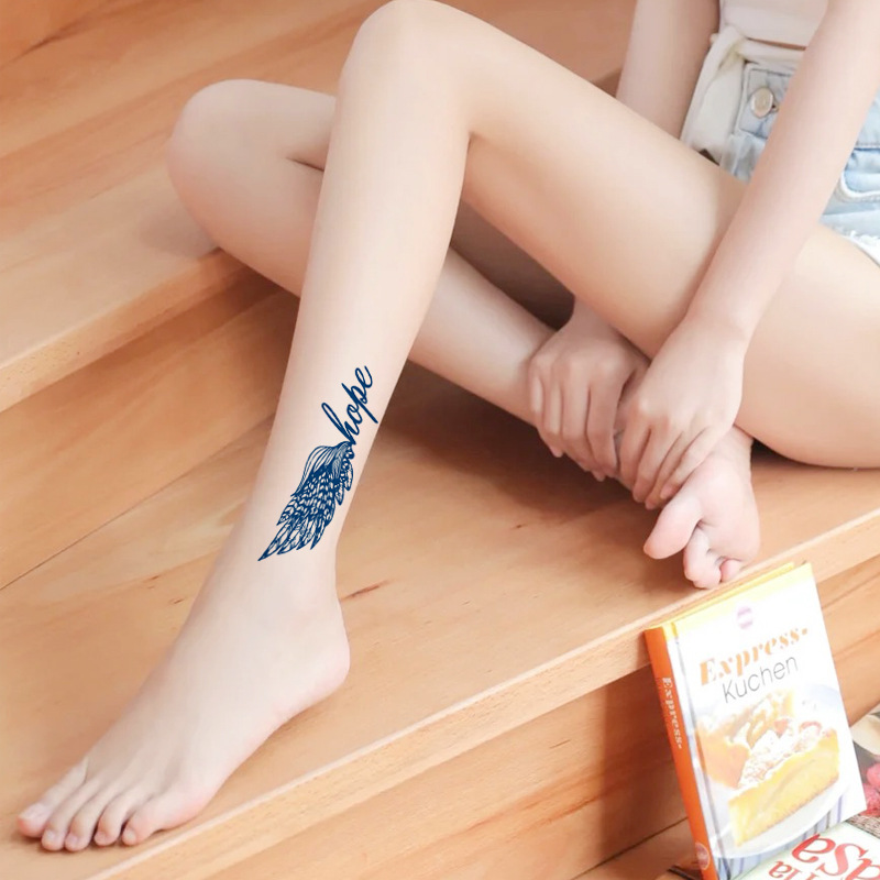 8 Sheet Long Lasting Temporary Tattoo Famous Quote Flowers snake