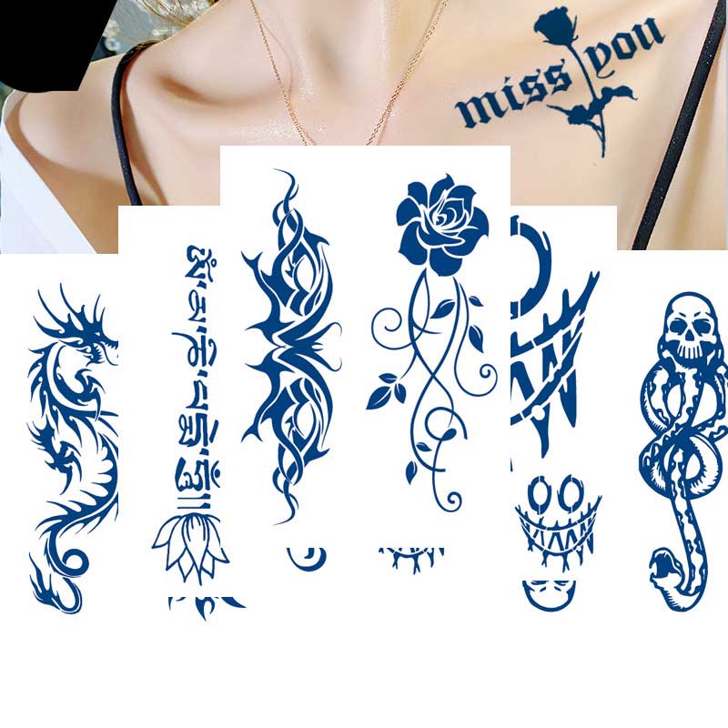 7 Sheet Removable Tattoos Herbal Juice Tattoos Sticker