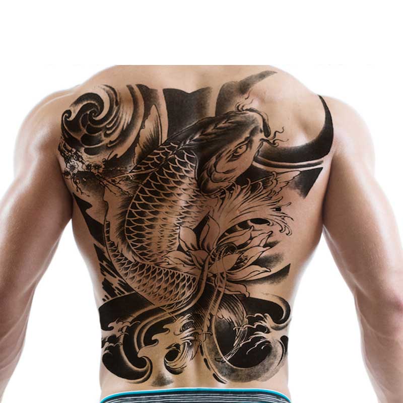 3 Sheets Super Large Full Back Tattoo Stickers Hero Demon Dragon