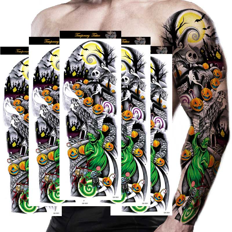 4 Sheet Full Arm Tattoo Stickers Fashion Waterproof Cleanable