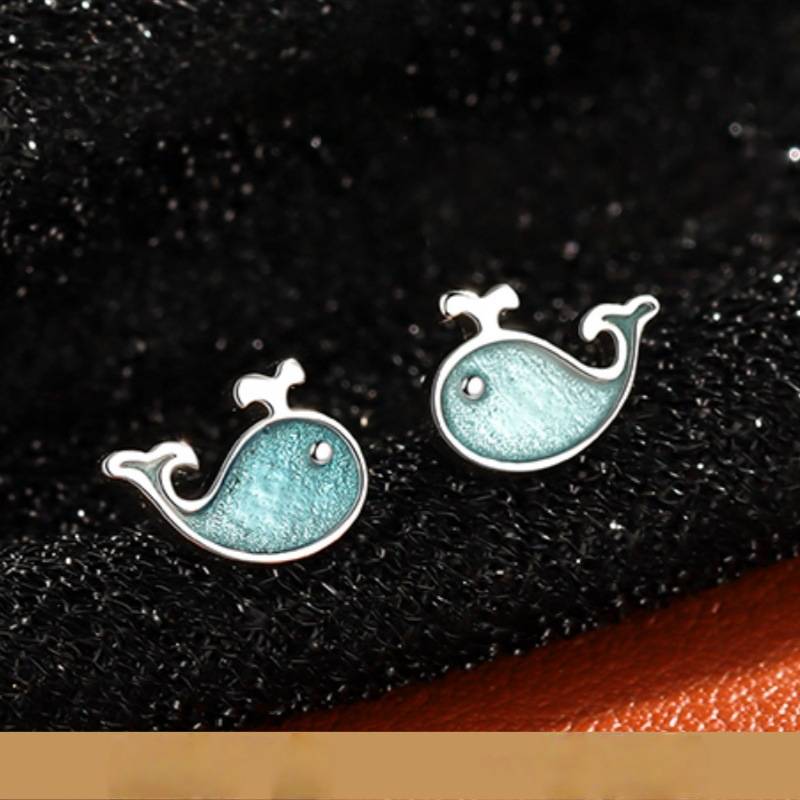 2025 Ocean Play S999 Silver Whale Studs Earrings 2025 Ocean Play S999 Silver Whale Studs Earrings
