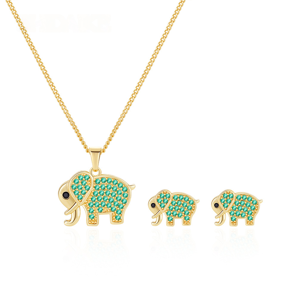 Cute Elephant Necklace and Earrings Set for Women Minimalist Cute Elephant Necklace and Earrings Set for Women Minimalist