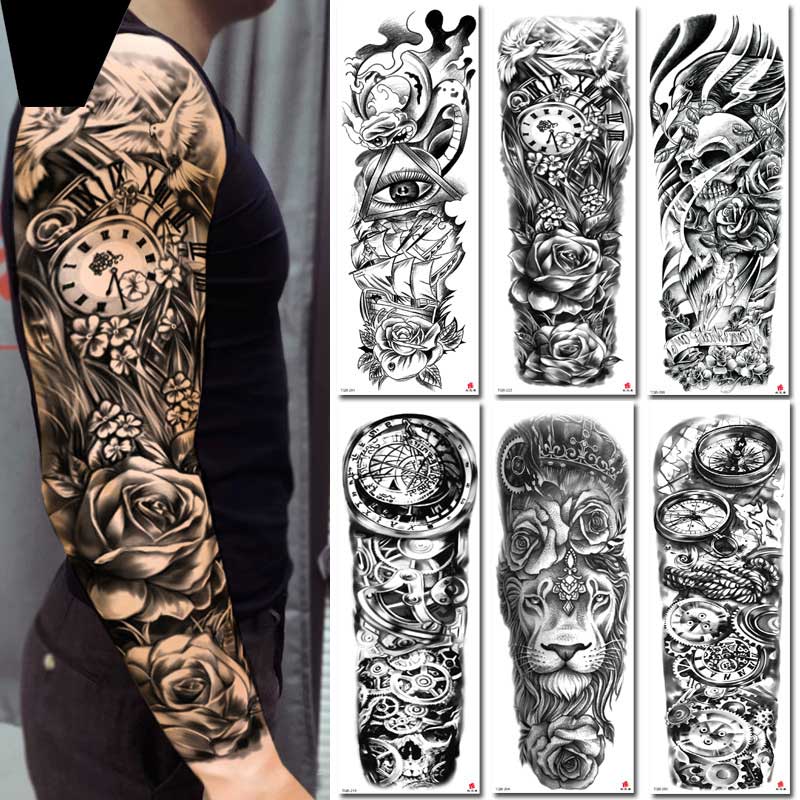 5 Sheet Full Arm Tattoo Stickers TQB Series 161-240