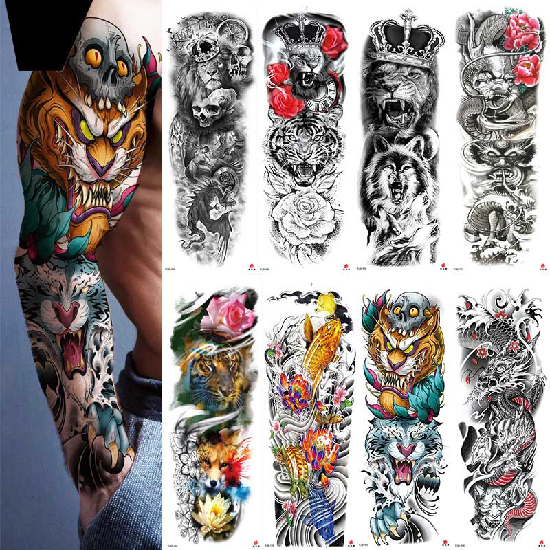 5 Sheet Full Arm Tattoo Stickers TQB Series 241-320