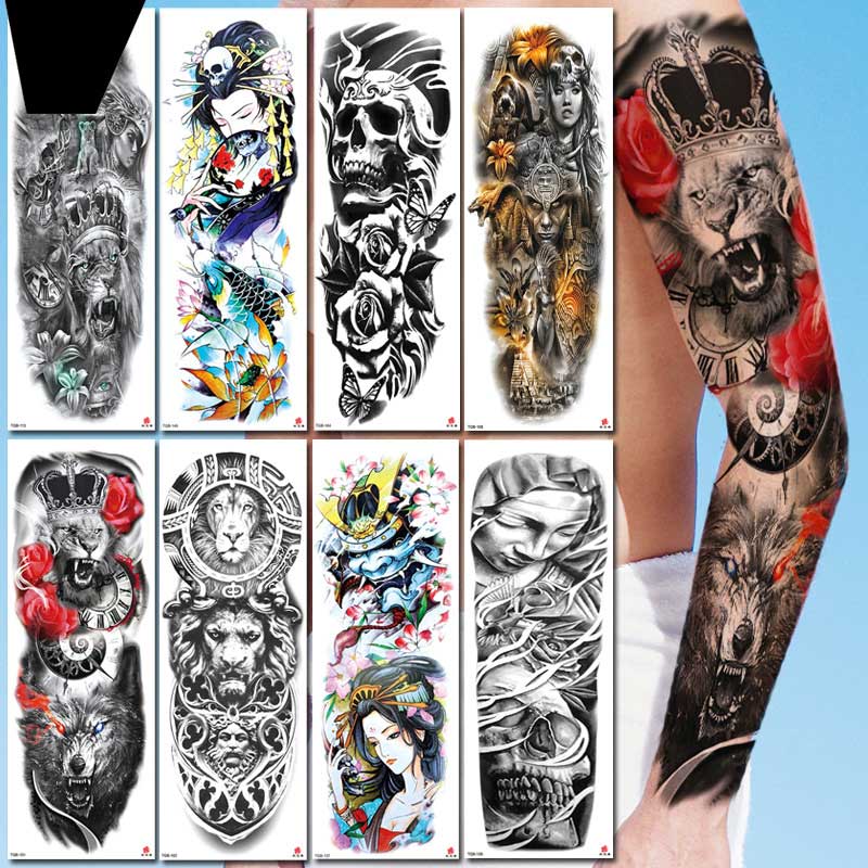 5 Sheet Full Arm Tattoo Stickers TQB Series 241-320