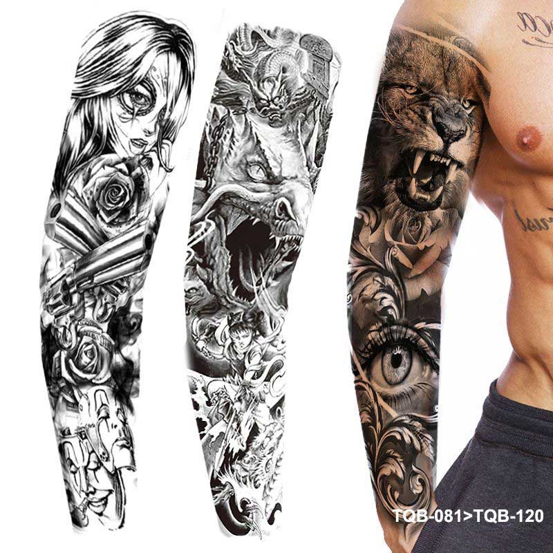 5 Sheet Full Arm Tattoo Stickers TQB Series 081-160