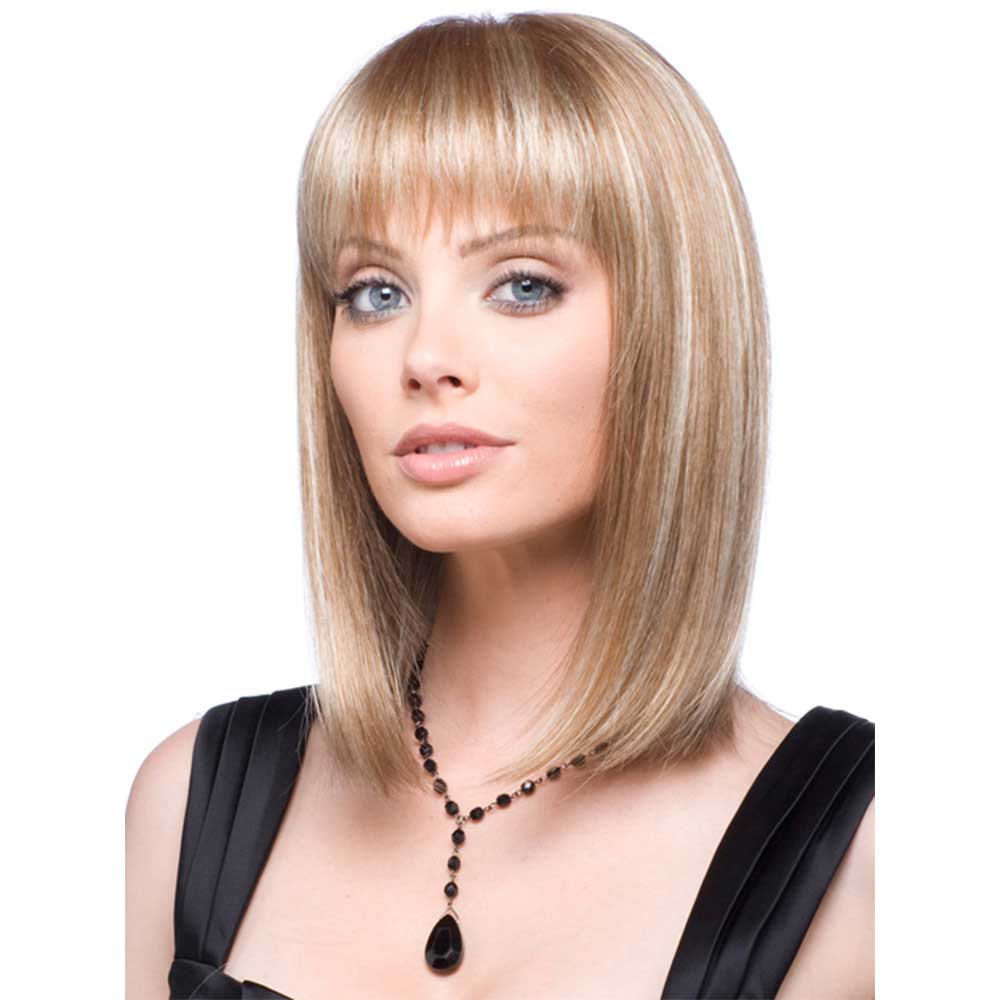 Short Bob Straight Synthetic Blonde Highlight Wigs for Women