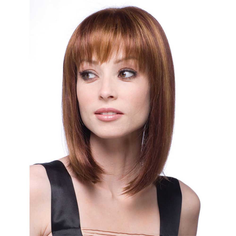 Short Bob Straight Synthetic Blonde Highlight Wigs for Women