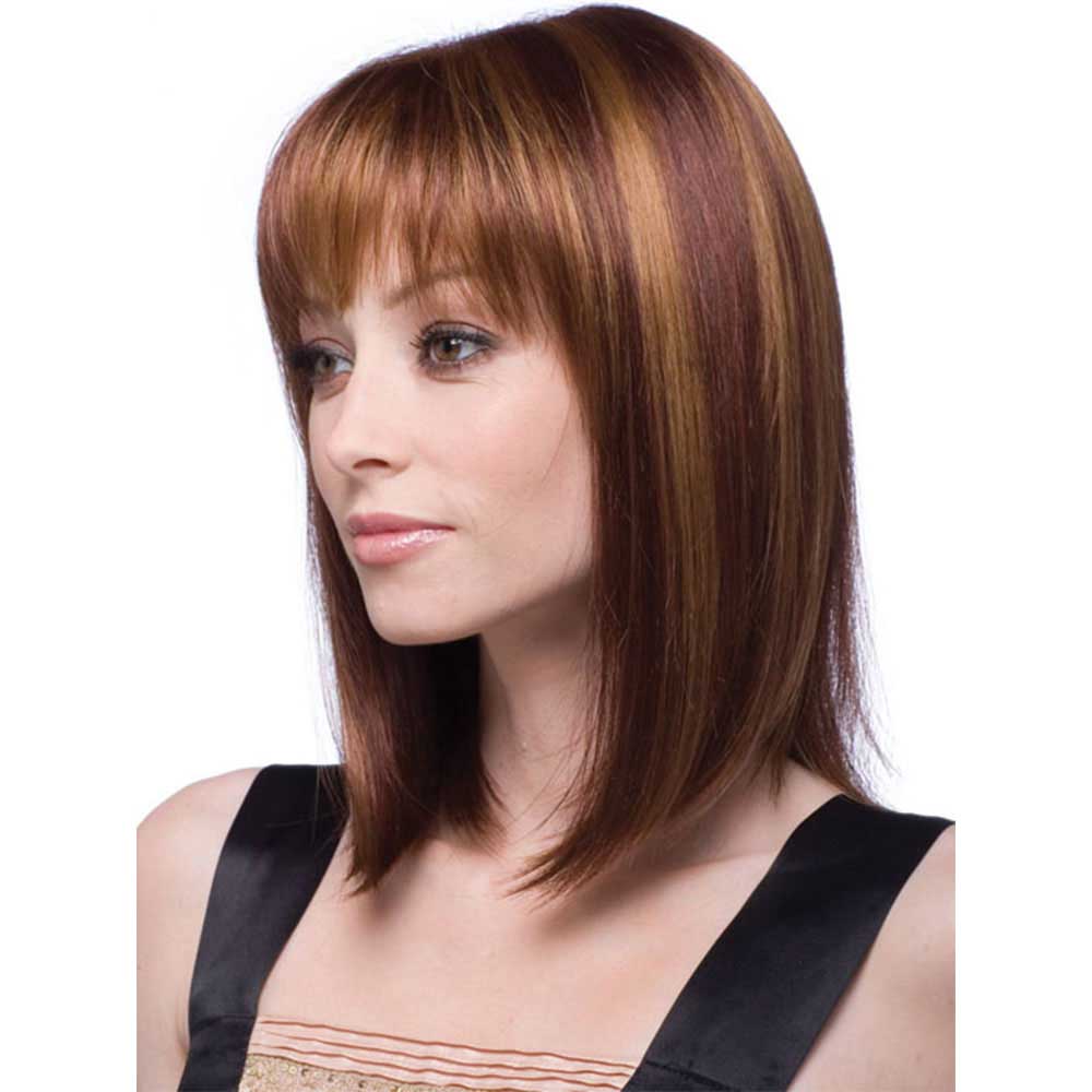 Short Bob Straight Synthetic Blonde Highlight Wigs for Women