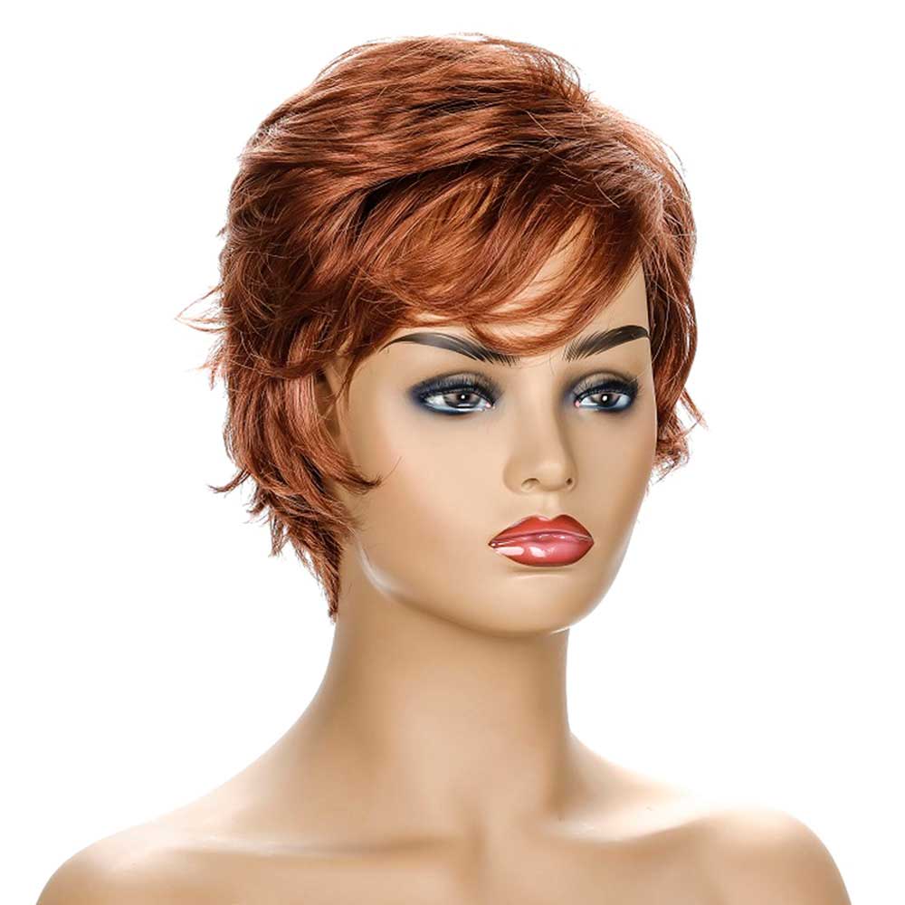 Short Pixie Cut Slant Bangs and Fluffy Hair For Stylish Girl Wig