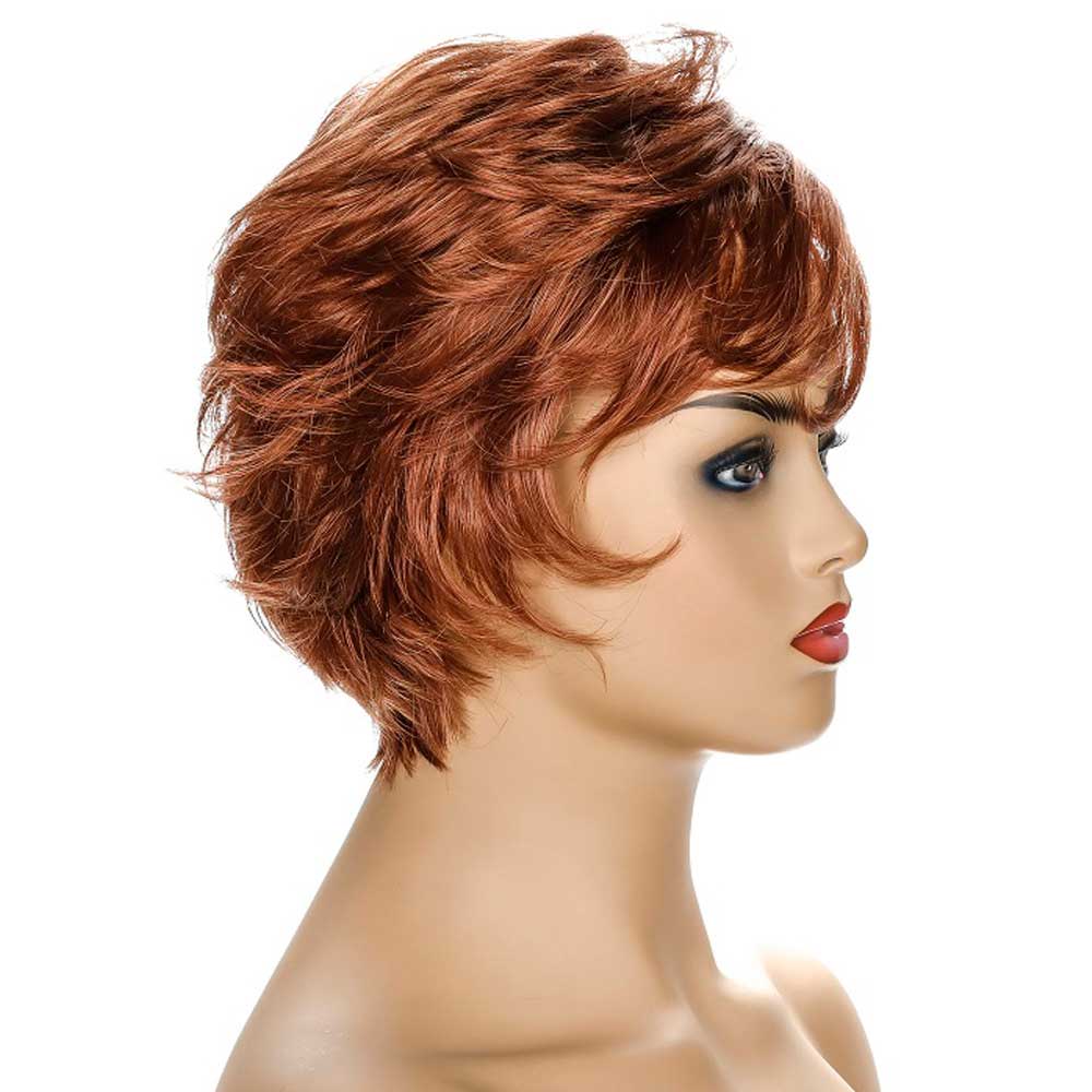 Short Pixie Cut Slant Bangs and Fluffy Hair For Stylish Girl Wig