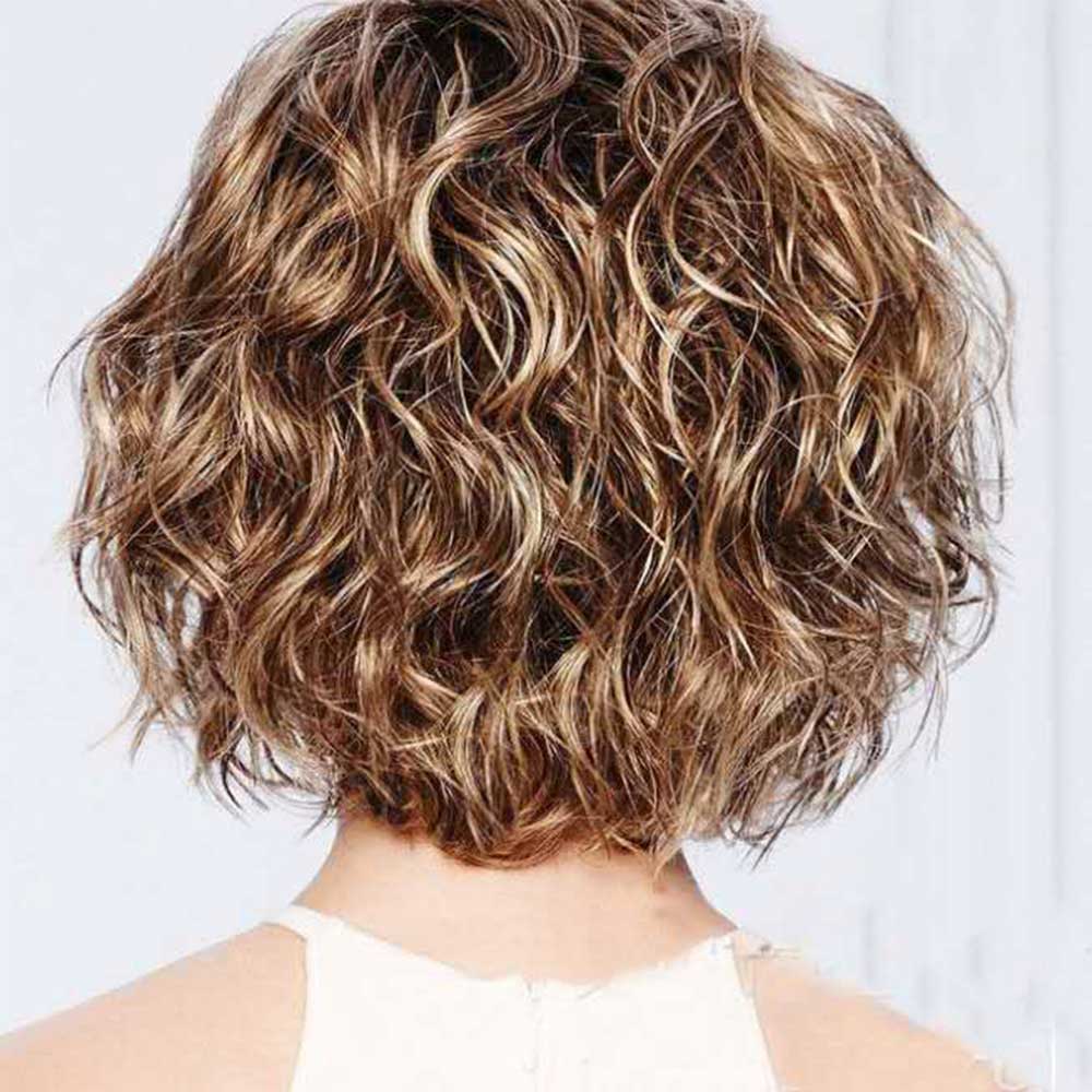 Natural Short Fluffy with Bangs Wigs for Women