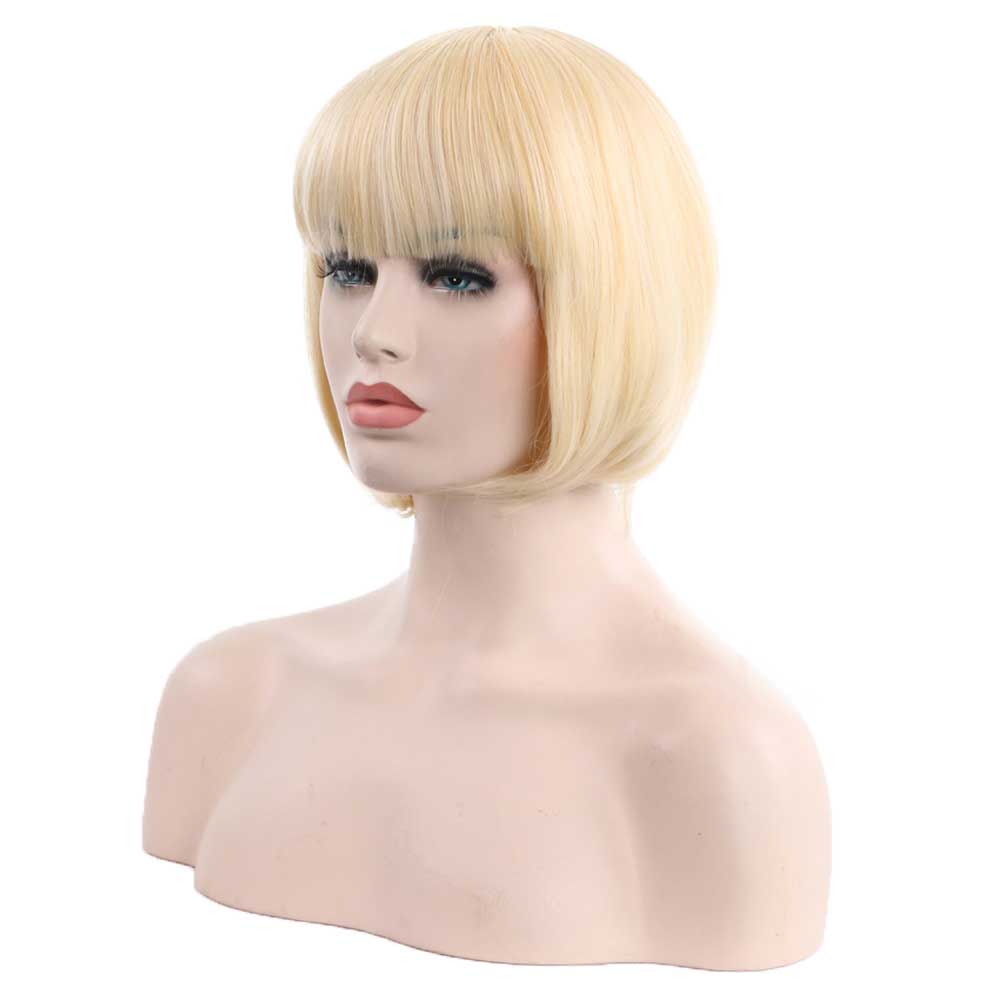 Blonde Bob Wig With Bangs Cosplay Wigs for Women