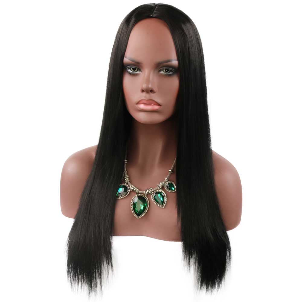 Long Black Straight Middle Part Women's Wig