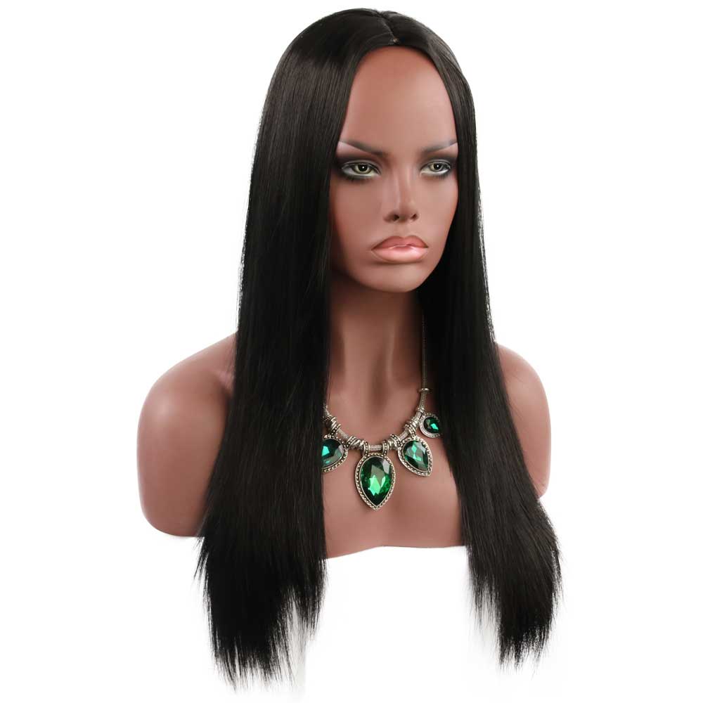 Long Black Straight Middle Part Women's Wig