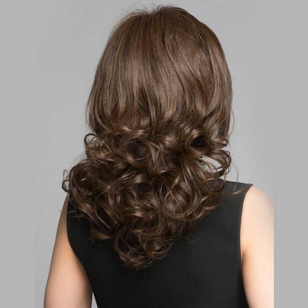 Charming Long Brown Curly Wig with Bangs Hair Stylish