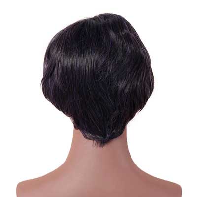 Black purple Short Pixie Cut Wigs with Bangs for Black Women