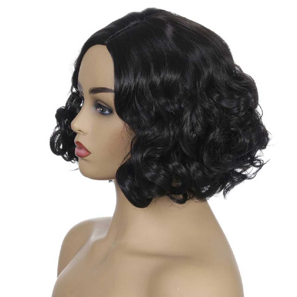 Short Curly Black Hair for Women Cosplay Wig Natural Looking