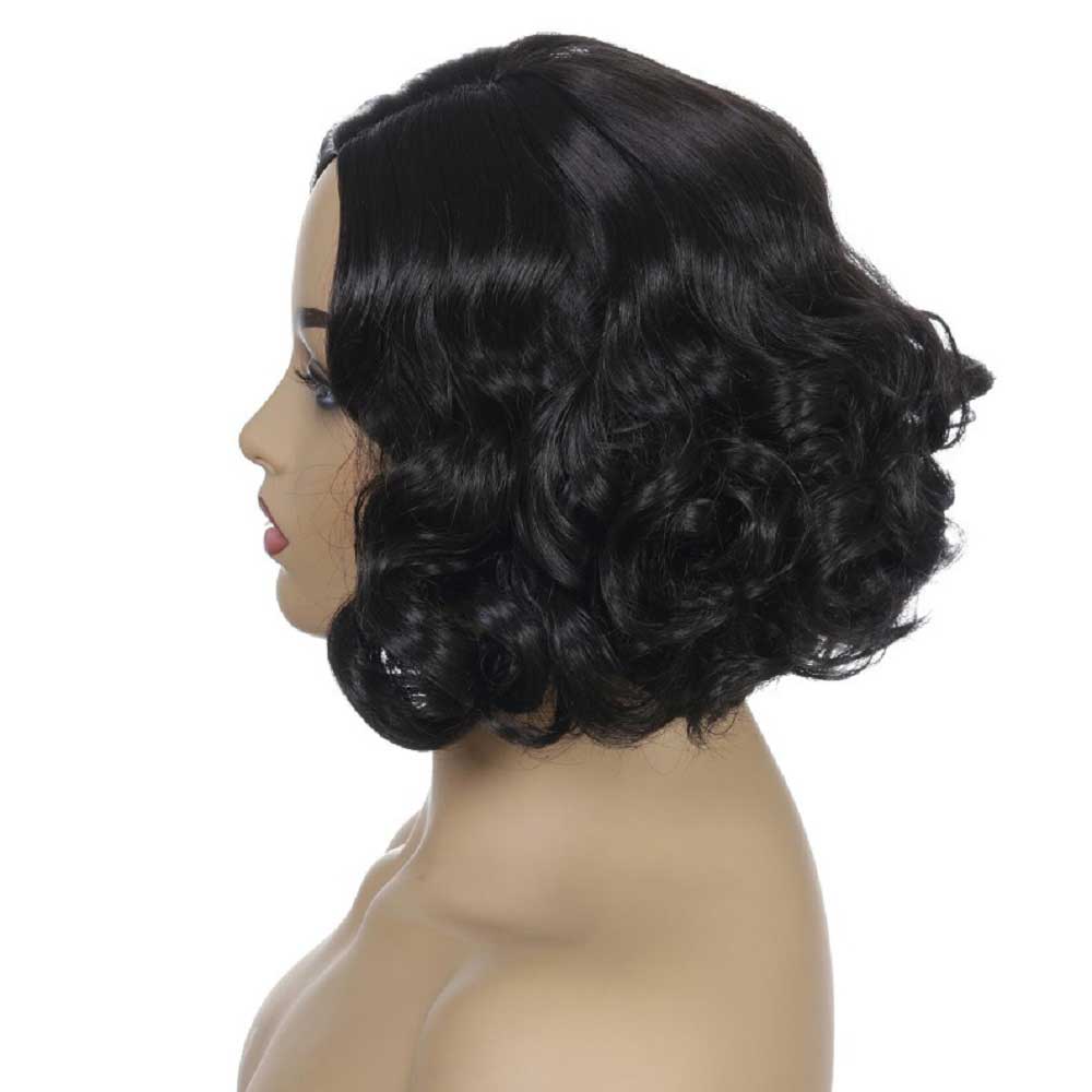 Short Curly Black Hair for Women Cosplay Wig Natural Looking