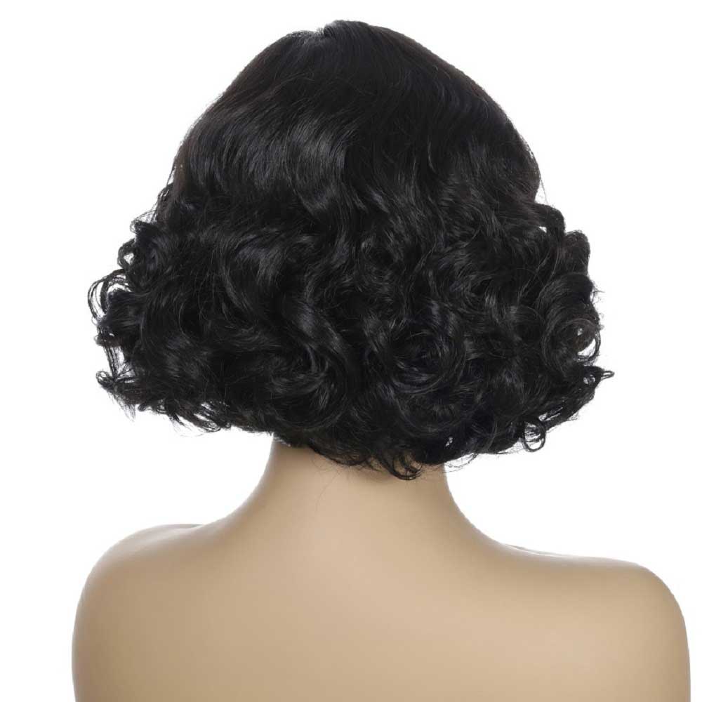 Short Curly Black Hair for Women Cosplay Wig Natural Looking