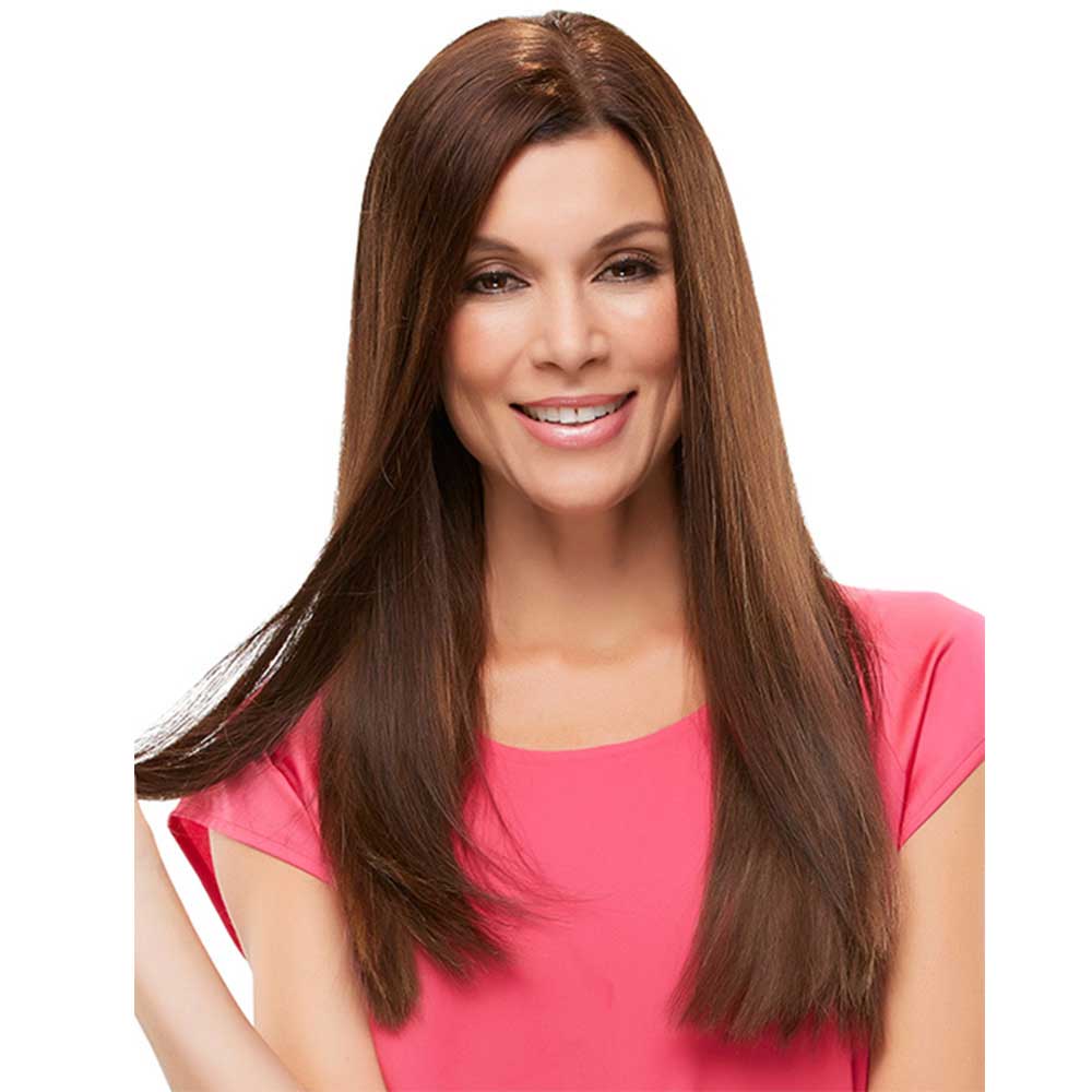 Long Straight Brown Hair Middle Part Synthetic Wig Heat Resistan