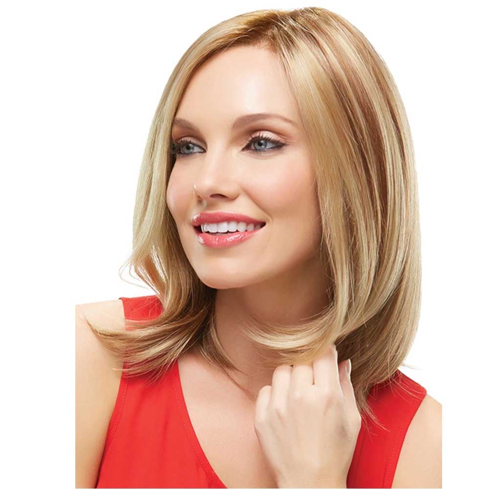 Shoulder Length Blonde Bob Short Hair Side Parting Ladies Wigs