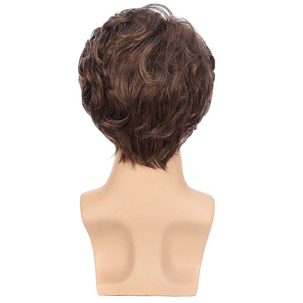 Mens Wigs Brown Short Wavy Shaggy Cosplay Halloween Costume